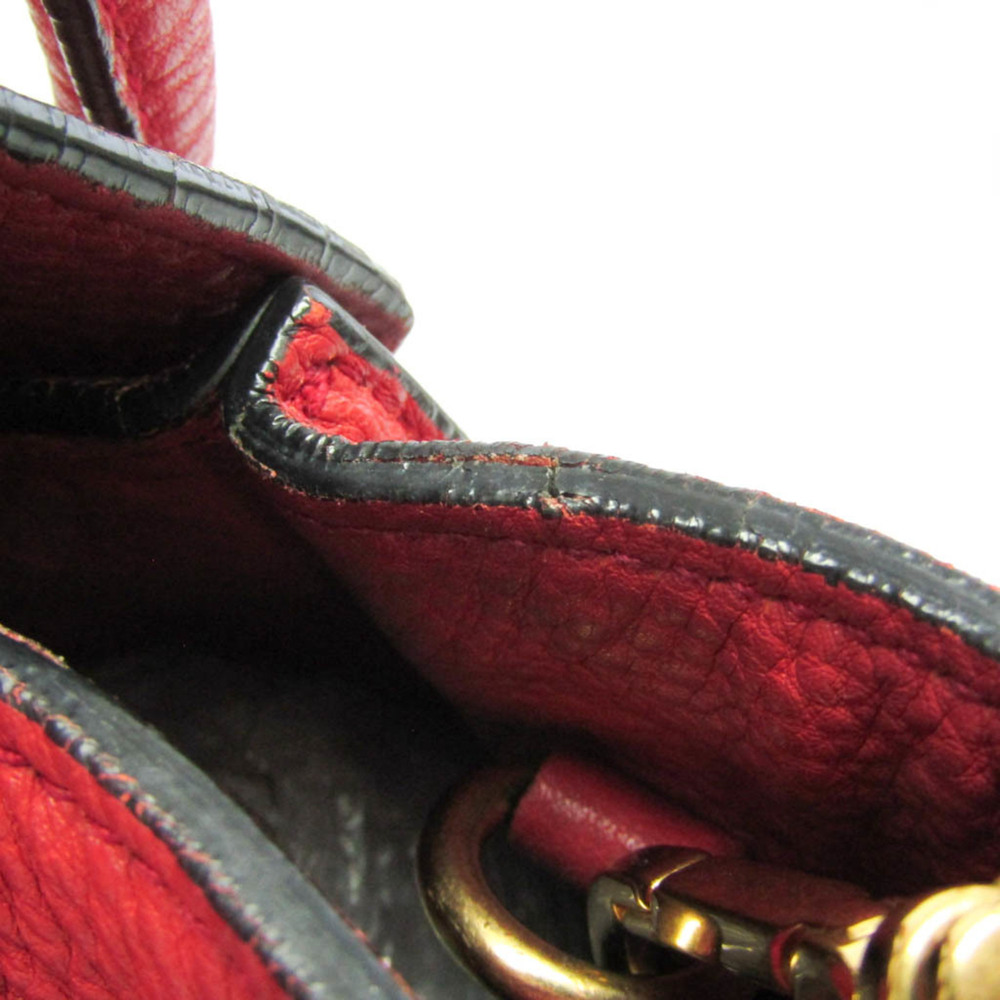 Prada VIT DAINO BN2673 Women's Leather Handbag,Shoulder Bag Red Color - Picture 12 of 16